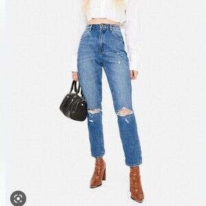 NWT Rolla's Dusters Super High Rise Cigarette Tapered Leg Jeans in Medium Wash